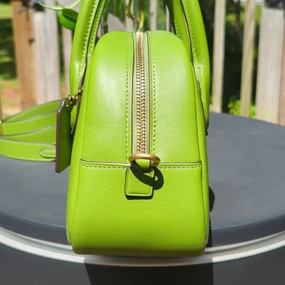 Coach Borough Satchel Dark Lime Green HTF! - Picture 3 of 11